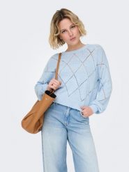 ONLY Sweter w kolorze błękitnym rozmiar: XL. Niebieskie swetry ONLY, xl, bez wzorów, bez ramiączek. Za 99.95 zł.