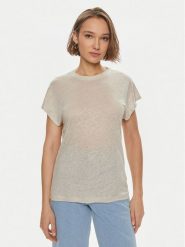 Calvin Klein T-Shirt K20K207260 Beżowy Relaxed Fit. Brązowe t-shirty Calvin Klein, xs, bez wzorów, ze lnu, bez kołnierzyka, bez ramiączek. Za 189.99 zł.