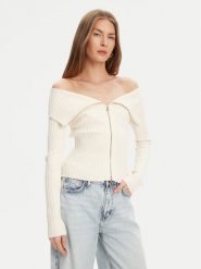 Guess Sweter W5YR03 Z30I2 Écru Slim Fit. Swetry Guess, xxl, z aplikacjami, z wiskozy, bez ramiączek. Za 479.99 zł.