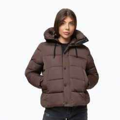 Kurtka zimowa damska Pitbull Amalia Padded Hooded. Brązowe kurtki PITBULL, na zimę, l, bez wzorów, z poliesteru, bez kaptura. Za 289.99 zł.