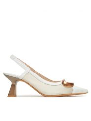 Hispanitas Czółenka Nova HV253957 Biały. Białe czółenka Hispanitas, bez wzorów, ze skóry, bez obcasa, bez zapięcia. Za 389.99 zł.