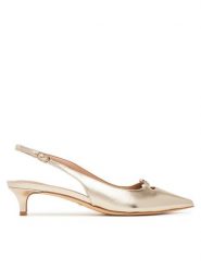Guess Czółenka FLTJES LEM05 Złoty. Żółte czółenka Guess, z aplikacjami, ze skóry, bez obcasa, bez zapięcia. Za 399.99 zł.