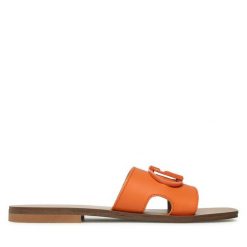 Klapki Liu Jo. Brązowe klapki Liu Jo, bez wzorów, bez obcasa, bez zapięcia. Za 349.99 zł.