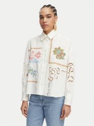 Weekend Max Mara Koszula Fonte 2615111022 Kremowy Relaxed Fit. Białe koszule Weekend Max Mara, bez wzorów, z bawełny, bez kołnierzyka, bez ramiączek. Za 1,309.00 zł.