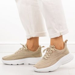 Beżowe sportowe buty damskie Filippo Dtn7868/26. Brązowe buty sportowe lifestyle Filippo, na lato, bez wzorów, z dresówki, casualowe, bez zapięcia. Za 119.00 zł.