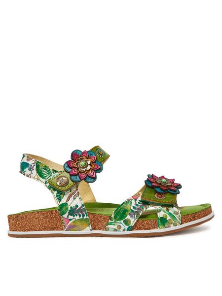 Laura Vita Sandały Brcyano 12 Zielony. Zielone sandały LAURA VITA, bez wzorów, ze skóry, bez obcasa, na płaskiej podeszwie, bez zapięcia. Za 279.99 zł.