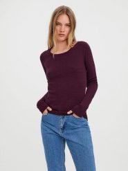 Vero Moda Sweter w kolorze bordowym rozmiar: XL. Różowe swetry Vero Moda, xl, bez wzorów, z bawełny, bez ramiączek. Za 92.42 zł.