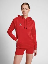 Damska bluza z kapturem Hummel hmlCORE XK poly. Czerwone bluzy z kapturem Hummel, l, bez wzorów, z materiału, z kapturem, na fitness i siłownię. Za 190.50 zł.