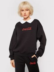 Local Heroes Bluza COCA-COLA Collar LHCCS008 Czarny Oversize. Czarne bluzy Local Heroes, xs, bez wzorów, z syntetyku, bez kaptura. Za 259.99 zł.