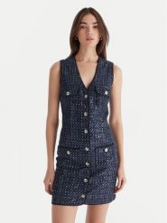 Guess Sukienka codzienna W5BK41 D0771 Granatowy Regular Fit. Niebieskie sukienki Guess, na co dzień, xl, z aplikacjami, z bawełny, wizytowe, bez kołnierzyka, bez ramiączek, proste. Za 659.99 zł.