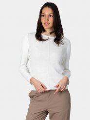 Sweter Damski Luhta Huopioniemi. Białe swetry Luhta, m, bez wzorów, z bawełny, eleganckie, bez ramiączek. Za 449.00 zł.
