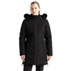 Kurtka Ocieplana Damska Średnia Długość Striking IIII. Czarne kurtki przeciwdeszczowe Dare 2b, s, bez wzorów, z materiału, z kapturem, trekkingowe. Za 569.99 zł.