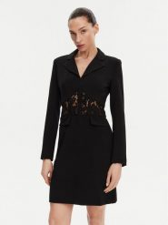 Morgan Sukienka koktajlowa 241-RCORSE Czarny Slim Fit. Czarne sukienki Morgan, bez wzorów, z syntetyku, wizytowe, bez kołnierzyka, bez ramiączek. Za 299.99 zł.