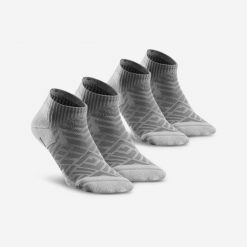 Skarpety turystyczne Quechua Hike 100 krótkie x2. Szare skarpetki QUECHUA, bez wzorów, z bawełny. Za 34.99 zł.