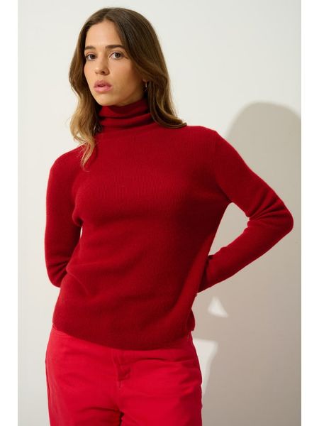 AUTHENTIC CASHMERE Kaszmirowy golf "Suzie" w kolorze czerwonym rozmiar: L. Czerwone swetry AUTHENTIC CASHMERE, l, bez wzorów, z kaszmiru, bez ramiączek. Za 500.99 zł.