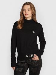 CZARNY SWETER Z DOMIESZKĄ KASZMIRU AERONAUTICA MILITARE. Czarne swetry Aeronautica Militare, l, bez wzorów, z dzianiny, bez ramiączek. W wyprzedaży za 670.00 zł.