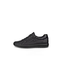 Kobiece trampki z zapięciem Ecco Soft 7. Czarne trampki ECCO, bez wzorów, z materiału, bez zapięcia. Za 590.20 zł.