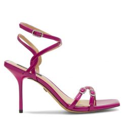 Sandały Nine West. Czerwone sandały Nine West, bez wzorów, bez obcasa, na szpilce, bez zapięcia. Za 229.99 zł.