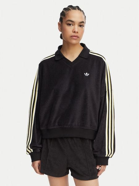 Adidas Bluza Terry Towel KD1402 Czarny Oversize. Czarne bluzy adidas, m, bez wzorów, z bawełny, bez ramiączek, bez kaptura. Za 225.99 zł.