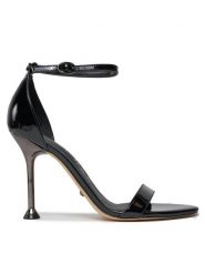 Guess Sandały Nany FLPNAN PAT03 Czarny. Czarne sandały Guess, z aplikacjami, z lakierowanej skóry, bez obcasa, na szpilce, bez zapięcia. Za 1,109.00 zł.