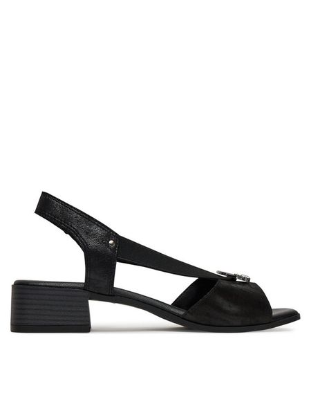 Go Soft Sandały RST-6088-05 Czarny. Czarne sandały GO SOFT, bez wzorów, z nubiku, bez obcasa, na słupku, bez zapięcia. Za 169.99 zł.