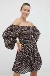 Billabong sukienka kolor czarny mini rozkloszowana. Czarne sukienki Billabong, m, bez wzorów, z tkaniny, bez kołnierzyka, bez ramiączek, mini, rozkloszowane. W wyprzedaży za 199.99 zł.