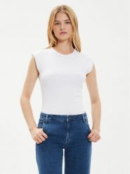 Brave Soul T-Shirt LTS-149LILYWH Biały Straight Fit. Białe t-shirty Brave Soul, l, bez wzorów, z bawełny, bez kołnierzyka, bez ramiączek. Za 19.99 zł.