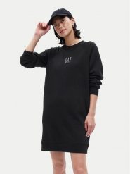 Gap Sukienka codzienna 729748-01 Czarny Regular Fit. Czarne sukienki GAP, na co dzień, s, bez wzorów, z bawełny, bez kołnierzyka, bez ramiączek, proste. Za 159.99 zł.