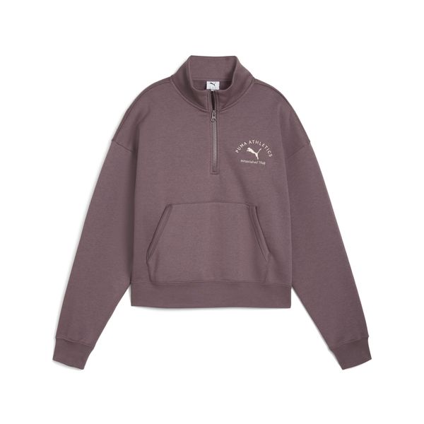 Damska krótka bluza PUMA Class z zamkiem 1/2 PUMA. Fioletowe bluzy Puma, s, bez wzorów, z bawełny, sportowe, bez ramiączek, bez kaptura. Za 169.18 zł.