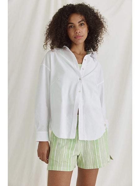 Cotton Candy Bluzka "Natascha" w kolorze białym rozmiar: S. Białe bluzki Cotton Candy, s, bez wzorów, bez kołnierzyka, bez ramiączek. Za 148.61 zł.