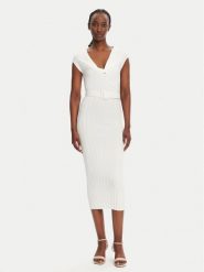 Liu Jo Sukienka dzianinowa WA5365 MS55N Biały Slim Fit. Białe sukienki Liu Jo, s, bez wzorów, z dzianiny, bez kołnierzyka, bez ramiączek. Za 629.99 zł.