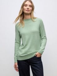Street One Sweter z dzianiny Kobiety Sztuczne włókno zielony, 38. Zielone swetry Street One, bez wzorów, z dzianiny, street, bez ramiączek. Za 229.95 zł.