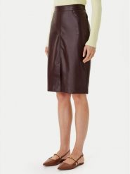 Calvin Klein Jeans Spódnica z imitacji skóry LV047E603G Brązowy Regular Fit. Brązowe spódnice Calvin Klein Jeans, bez wzorów, z jeansu. Za 449.99 zł.