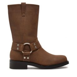 Botki ONLY Shoes. Brązowe botki ONLY SHOES, bez wzorów, bez obcasa, na płaskiej podeszwie, bez zapięcia. Za 199.99 zł.