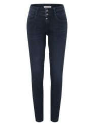 Timezone Dżinsy "Enya" - Slim fit - w kolorze granatowym rozmiar: W28/L30. Niebieskie jeansy Timezone, l, bez wzorów, klasyczne, z podwyższonym stanem. Za 202.03 zł.