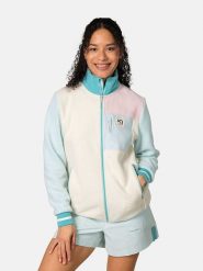 KARI TRAA Kurtka polarowa "Rothe" w kolorze beżowo-turkusowym rozmiar: S. Brązowe kurtki Kari Traa, s, bez wzorów, z polaru, bez kaptura. Za 260.96 zł.