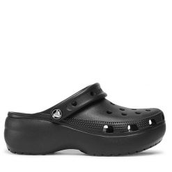 Klapki Crocs. Czarne klapki Crocs, bez wzorów, bez obcasa, bez zapięcia. Za 279.99 zł.