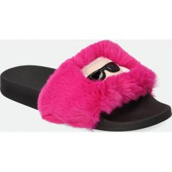 KLAPKI KARL LAGERFELD. Czerwone klapki KARL LAGERFELD, z aplikacjami, bez obcasa, bez zapięcia. Za 459.00 zł.