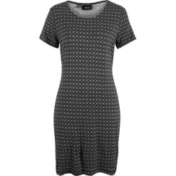 Krótka sukienka shirtowa bonprix czarny wzorzysty. Sukienki marki bonprix. Za 74.99 zł.
