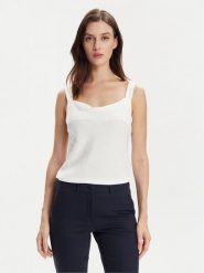 Marella Top Odilia 2413161182 Biały Regular Fit. Białe topy Marella, bez wzorów, z jedwabiu, bez kołnierzyka, bez ramiączek. Za 649.99 zł.