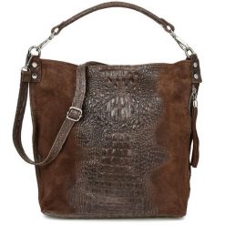 Shopperka skórzana BELTIMORE c. brązowa W10. Brązowe torebki klasyczne bez wzorów, ze skóry, bez dodatków. Za 241.99 zł.
