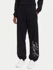 KARL LAGERFELD Spodnie dresowe A3W10009 Czarny Relaxed Fit. Czarne spodnie sportowe KARL LAGERFELD, bez wzorów, z bawełny. Za 719.99 zł.