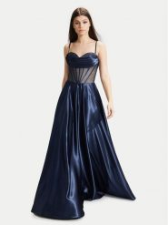 Hey Kyla Sukienka wieczorowa 5AG019HK Granatowy Slim Fit. Niebieskie sukienki Hey Kyla, bez wzorów, z syntetyku, wizytowe, bez kołnierzyka, bez ramiączek. Za 529.99 zł.