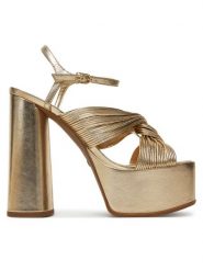 MICHAEL Michael Kors Sandały Alessia 40S5ASHS1M Złoty. Żółte sandały MICHAEL Michael Kors, bez wzorów, ze skóry, bez obcasa, na słupku, bez zapięcia. Za 809.99 zł.