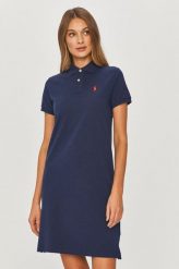 Polo Ralph Lauren - Sukienka 211799490005. Niebieskie sukienki Polo Ralph Lauren, na co dzień, l, bez wzorów, z dzianiny, bez kołnierzyka, bez ramiączek, mini, proste. Za 939.99 zł.