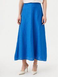 KAOS Spódnica maxi RP1MR059 Niebieski Regular Fit. Niebieskie spódnice KAOS, bez wzorów, ze lnu, maxi. Za 399.99 zł.