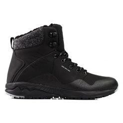 DK Czarne wysokie buty trekkingowe damskie z ociepleniem shelovet. Czarne buty trekkingowe bez zapięcia. Za 227.37 zł.