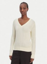 Calvin Klein Sweter LV044F324G Écru Regular Fit. Swetry Calvin Klein, l, bez wzorów, z bawełny, bez ramiączek. Za 409.99 zł.