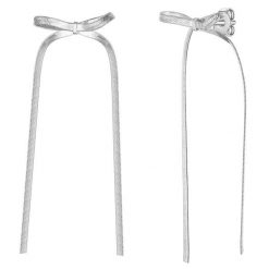 Yokoamii Kolczyki wiszace kokarda z posrebrzanego metalu 1 ct Damski. Szare kolczyki Yokoamii, metalowe. Za 159.99 zł.