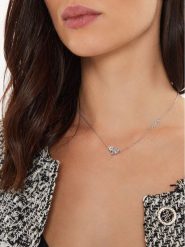 Guess Naszyjnik JUBN04 413JW Srebrny. Szare naszyjniki Guess, z tworzywa sztucznego, metalowe. Za 239.99 zł.